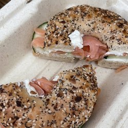 Hidden Grounds Chai & Coffee House - Salmon Bagel Sandwich