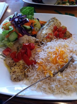 Photo of Neighbor's Restaurant - Vienna, VA, US. Fish kabob (tilapia)