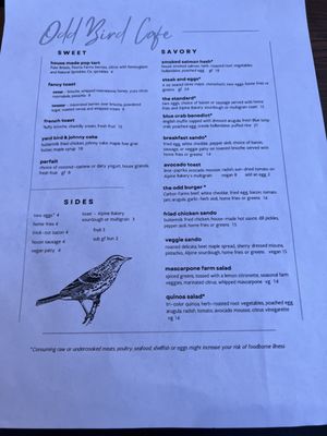 Menu photo 4 Odd Bird Cafe Corvallis, OR