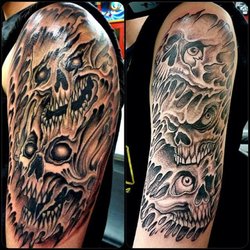 Colorfast Studios - Black and grey half sleeves by Jimmy