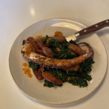 Fish N Beer - Spanish Octopus with fingerling potatoes and kale - Seafood Near Me - Denver, Colorado