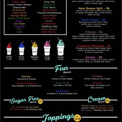 Nana’s Sno Shack - Nana's Sno Shack Menu