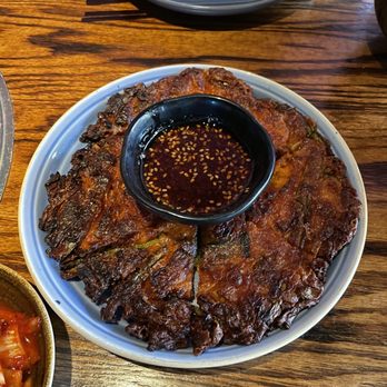 PERILLA korean fare - Burnt Kimchi Pancake - Korean Near Me - Chicago, Illinois PERILLA korean fare - Burnt Kimchi Pancake - Korean Near Me - Chicago, Illinois
