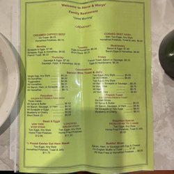 Steve & Mary's Family Restaurant - Menu