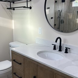 Location of the toilet and the sink moved to opposite of the shower. Location of the toilet and the sink moved to opposite of the shower.