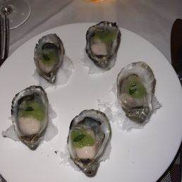 Oysters, cucumber, horseradish