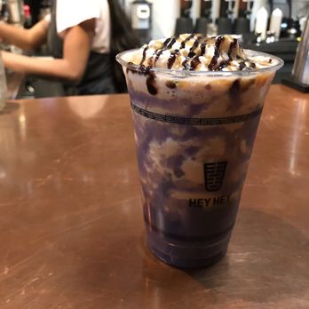 Hey Hey - Brewhaha - ube Thai coffee frappe with boba - Coffee & Tea Near Me - Los Angeles, California Hey Hey - Brewhaha - ube Thai coffee frappe with boba - Coffee & Tea Near Me - Los Angeles, California