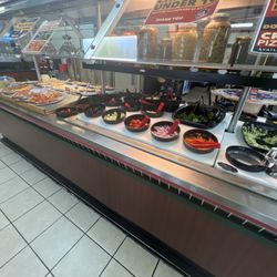 Pizza Inn - Buffet line with amazingly fresh options!!