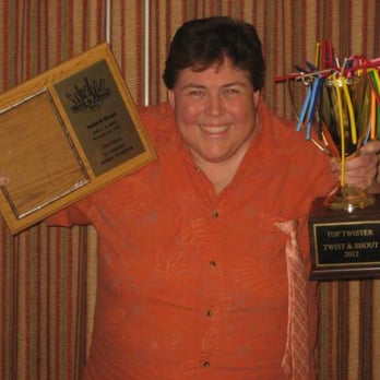 Twistin' Shout Balloons! - 2012 BALLOON TWISTING CHAMPION OF THE WORLD!!! Master Balloon Twister Nancy Dalton with her 1st Place Plaque and TOP TWISTER 2012 Trophy! - Party Supplies Near Me Twistin' Shout Balloons! - 2012 BALLOON TWISTING CHAMPION OF THE WORLD!!! Master Balloon Twister Nancy Dalton with her 1st Place Plaque and TOP TWISTER 2012 Trophy! - Party Supplies Near Me