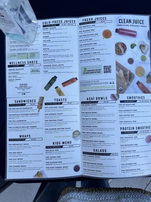 Menu photo 1 Clean Juice Dana Point, CA