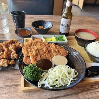 G-San Kitchen - Chicken karage, and pork cutlet with a side order of asahi beer. - Japanese Near Me - University City, Missouri