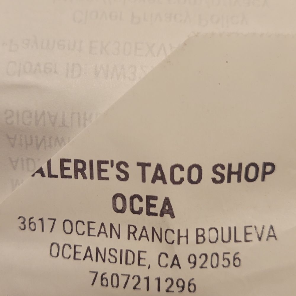 Receipt of meal