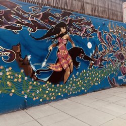 Center of mural.