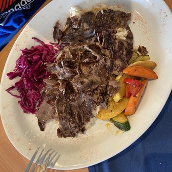 Sevin Mediterranean Kitchen - Lamb on rice - Turkish Near Me - San Antonio, Texas