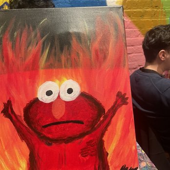 Paint N Pour - Elmo meme instructed painting - Paint & Sip Near Me - New York, New York Paint N Pour - Elmo meme instructed painting - Paint & Sip Near Me - New York, New York