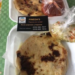 Pineda's - Cheese, pork & beans pupusas@3.50
