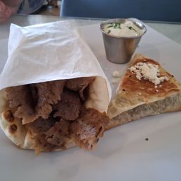 Lamb Gyro / Spanokopita Lamb Gyro / Spanokopita