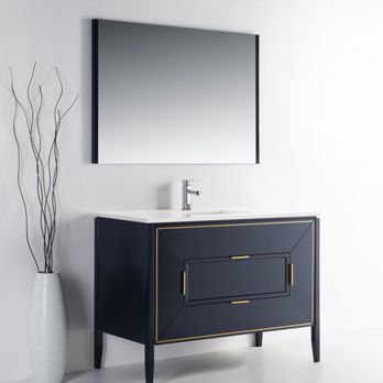 LBGBath - The Vetro Vanity in Blue - Kitchen & Bath Near Me - London, Ontario