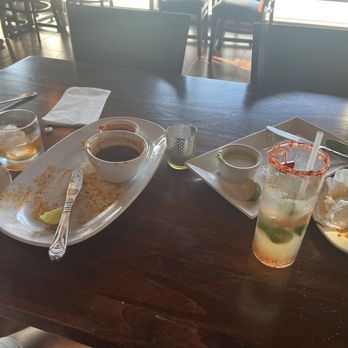 Mezcal Mexican Restaurant - Empty plates of fish tacos and birria. - Mexican Near Me - Detroit, Michigan