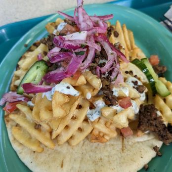 Paradise Garden Grill - Plant based gyro fries - Mexican Near Me - Anaheim, California
