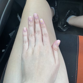 Yeah 1 Nails Bar - Nude with gold stars - Nail Salons Near Me - Plano, Texas