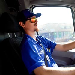Anderson Lock & Safe - A Technician Driving His Van