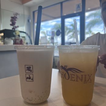 Phoenix Dessert - Mango, coconut milk and sago to the left. And to the right is the mango lemonade! - Desserts Near Me - San Diego, California Phoenix Dessert - Mango, coconut milk and sago to the left. And to the right is the mango lemonade! - Desserts Near Me - San Diego, California