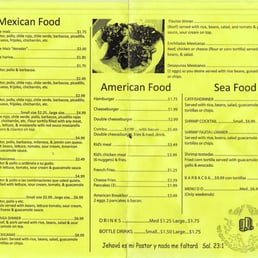 a mexican food menu a mexican food menu