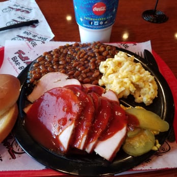 Full Moon BBQ - Smoked turkey plate with mac an beans. - Barbeque Near Me - Birmingham, Alabama