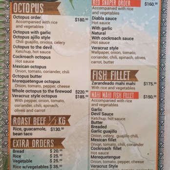 Titi's - Food menu 1 - Seafood Near Me - Jarretaderas, NAY