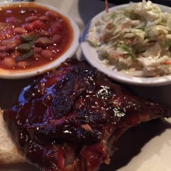 Kaminski's Sports Lounge and BBQ - Baby back three rib sampler with cold slaw & beans