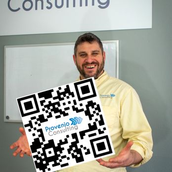 Provenio Consulting - Provenio owner Brad Kramer with QR code - CPR Classes Near Me - Albert Lea, Minnesota Provenio Consulting - Provenio owner Brad Kramer with QR code - CPR Classes Near Me - Albert Lea, Minnesota
