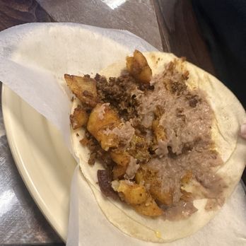 Taqueria Mexico - Papa, chorizo, & bean taco - Mexican Near Me - San Antonio, Texas