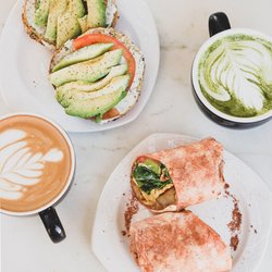 Sunrise Coffee - Some of our favorites: The Alien Burrito, Do Gooder bagel, a Latte & Matcha Latte