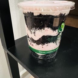 Gluten free dairy free trifle cake cup chocolate and strawberry. Didn't care for it Gluten free dairy free trifle cake cup chocolate and strawberry. Didn't care for it