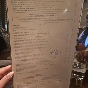 Beatrix - Fulton Market - Drink menu - Breakfast & Brunch Near Me - Chicago, Illinois