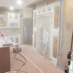 Cornwall Painting and Home Improvement - Spraying of cabinets