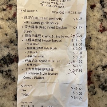 19 GOLD - A list of all we ordered and tried - Taiwanese Near Me - Seattle, Washington