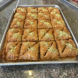 Fresh baked baklava! Fresh baked baklava!