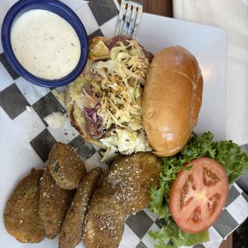 Joe's Farm Grill - Ahi Tuna Sandwich with Fried Zucchini Slices - American Near Me - Gilbert, Arizona Joe's Farm Grill - Ahi Tuna Sandwich with Fried Zucchini Slices - American Near Me - Gilbert, Arizona