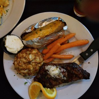 RockSalt Grille - Steak (New York Strip)&  crab cake (10 oz). - Seafood Near Me - Westminster, Maryland