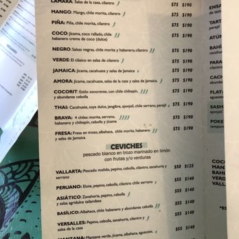 Lamara - Menu. - Seafood Near Me - Puerto Vallarta, JAL
