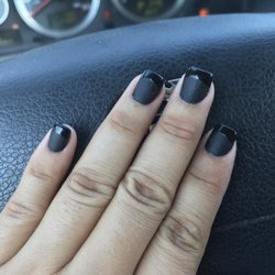 U S Nails - French nails with matte black! I love them!
