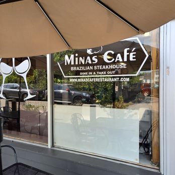 Minas Cafe - The outside window and it has outside seating - Brazilian Near Me - Norwood, Massachusetts