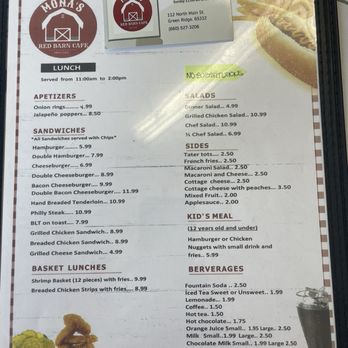 Mona’s Red Barn Cafe - The lunch side of the menu - Breakfast & Brunch Near Me - Green Ridge, Missouri Mona’s Red Barn Cafe - The lunch side of the menu - Breakfast & Brunch Near Me - Green Ridge, Missouri