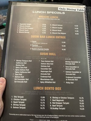 Menu photo 2 Shogun Hibachi Steakhouse Monaca, PA Menu photo 2 Shogun Hibachi Steakhouse Monaca, PA