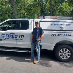 Fixed It Mobile Rv Services - Matt Young owner of Fixed It! Mobile RV Services by his truck.