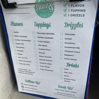 Snow & Spoon - Menu - Food Trucks Near Me