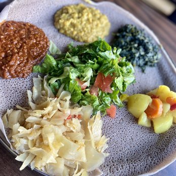 Keren Restaurant - Veggie combo with enjera - Ethiopian Near Me - Washington, DC, District of Columbia