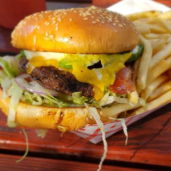 Char-Pit - Avocado bacon burger combo! Yum... - American Near Me - Kings Beach, California Char-Pit - Avocado bacon burger combo! Yum... - American Near Me - Kings Beach, California
